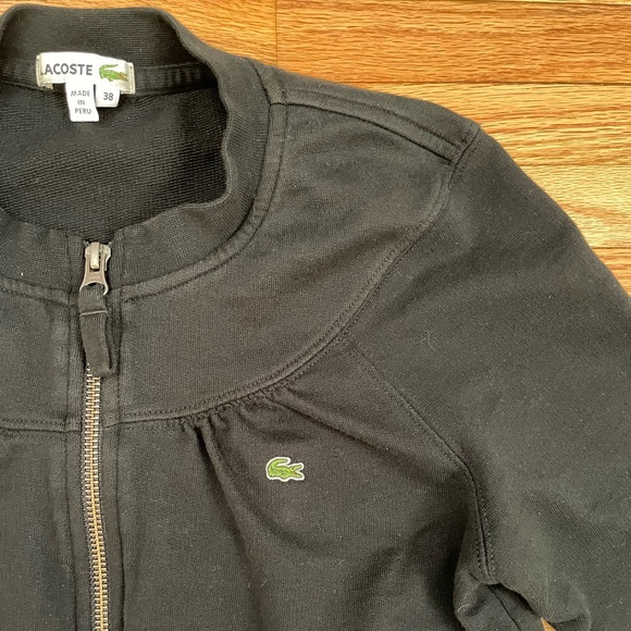 LACOSTE - Black Zip- Up Cardigan - Picture 3 of 11